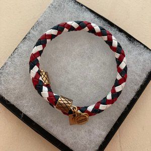 ALEX AND ANI RED WHITE AND BLUE LEATHER BRACELET